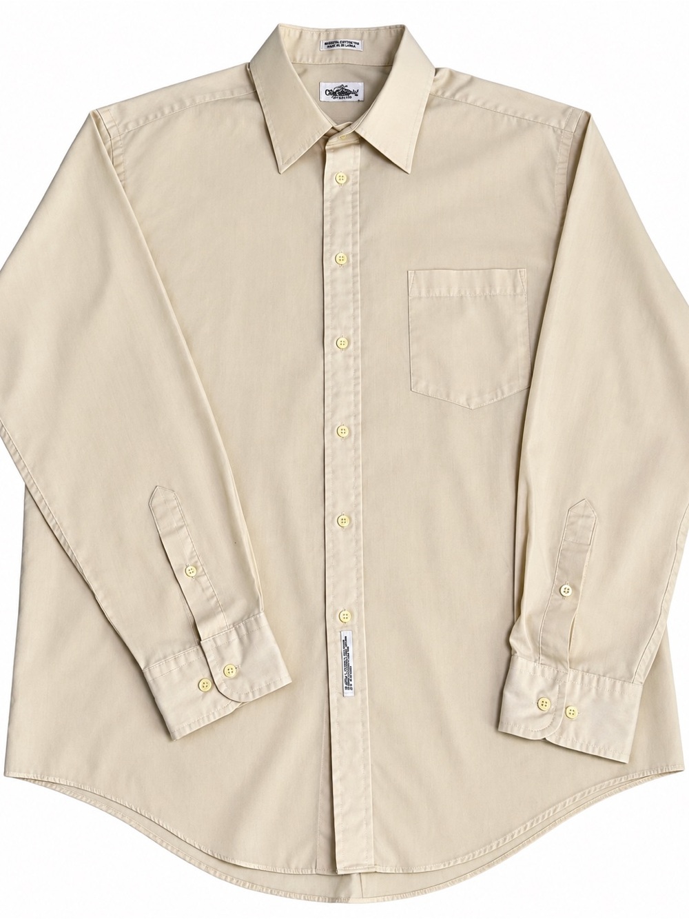 Oleg Cassini Men's Long-Sleeve Dress Shirt in Light Cream
